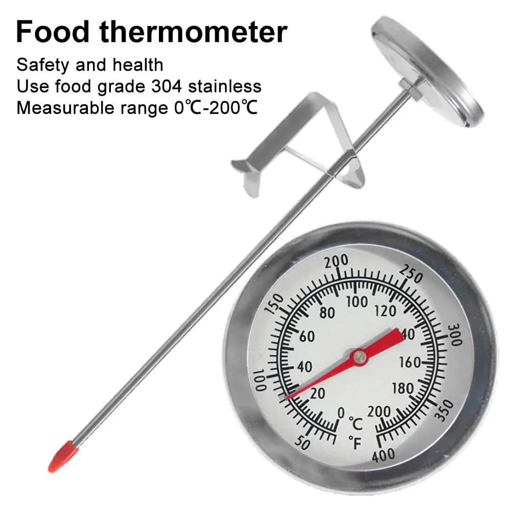 Cooking Thermometer Sturdy Safe Frying Oil Thermometer Easy To Read Stainless Steel for Grilling Candy Candle Making Baking