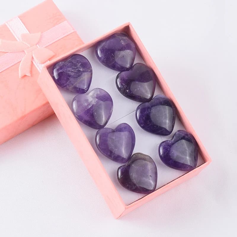8 pezzi di pietre naturali a forma di cuore 20MM piante in vaso semipreziose decorazioni in cristallo per acquario e decorazioni per la casa pietra artigianale