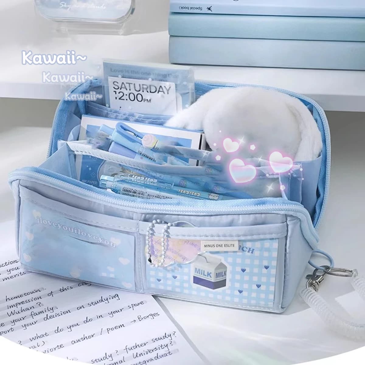 Ten-tier Kawai pen holder Large Capacity Niche Mat Minimalist Niche Mats School Office Supplies