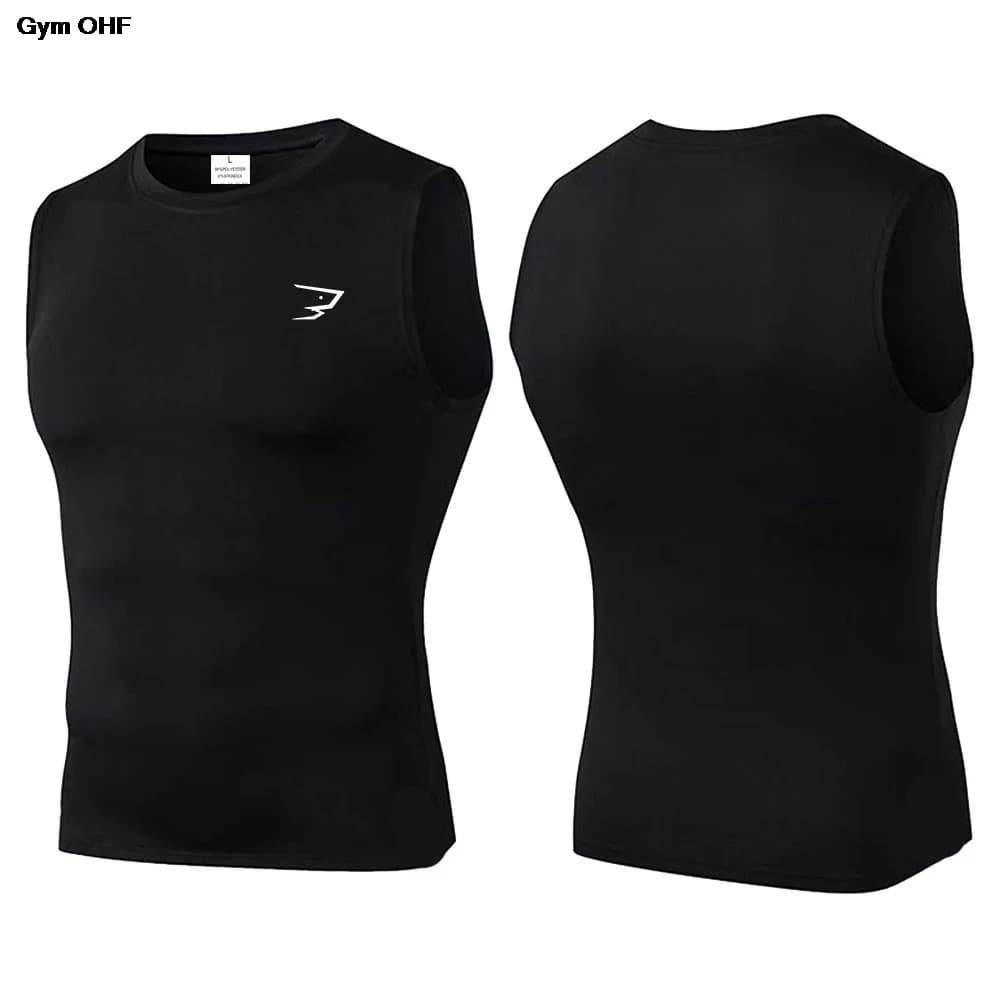 New Compression Tank Top Men Running Gym Shirt Sleeveless Quick Dry Sportswear Male Fitness Bodybuilding Vest Workout Muscle Top