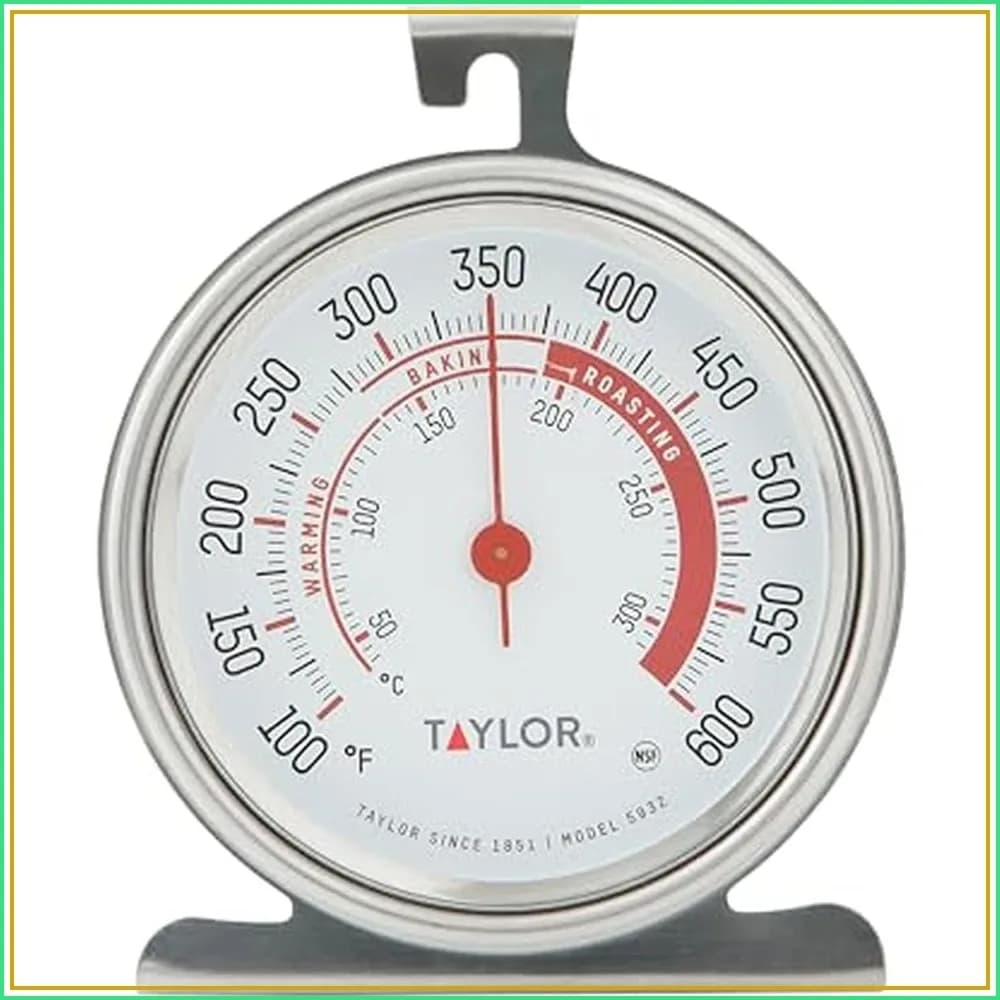 Large Dial Oven Thermometer 3-1/4" Stainless Steel 100-600°F