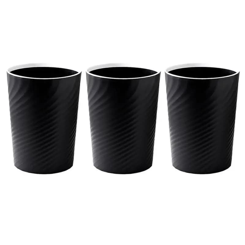 Happy New - Piccolo Cestino per Rifiuti, Set di 3 Cestini per Bagno, Cestino Sottile e Rotondo, per Cucina, Dormitorio, Camera da Letto, Ufficio, Soggiorno