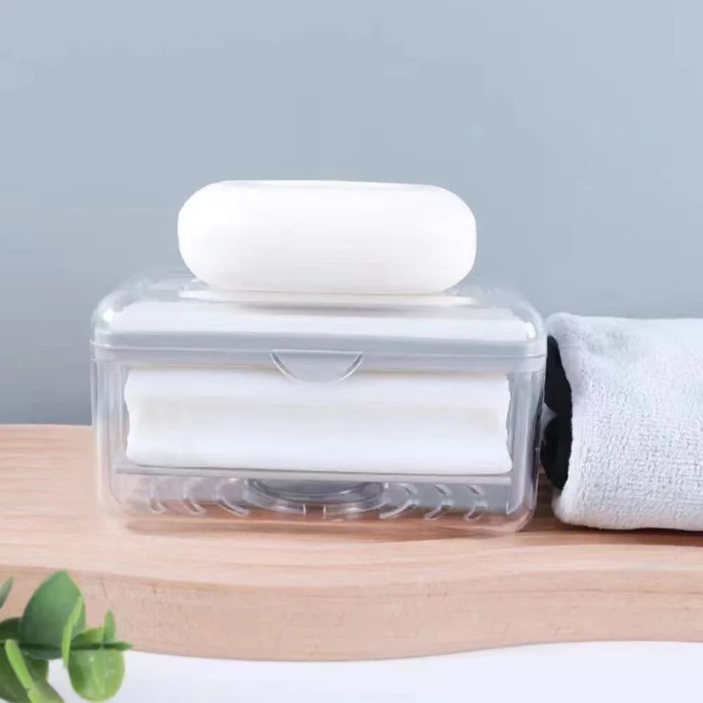 Soap dish with smooth roller design, Crepe resistant, for bar soap, Create Rich foam, Efficient drainage, Dry preservation