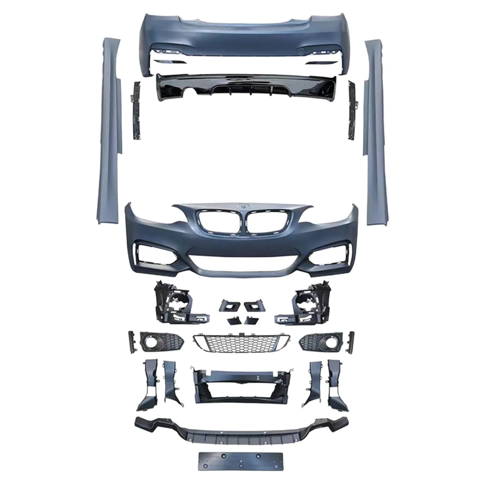 Suitable for BMW 2 Series F22 F23 MTech Sport front and rear bumper assembly body kit diffuser spoiler