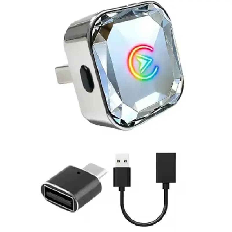 Wired 2 In 1 Wireless Carplay Android Auto Adapter Smart Dongle Plug Wifi Bluetooth Automatic Connection