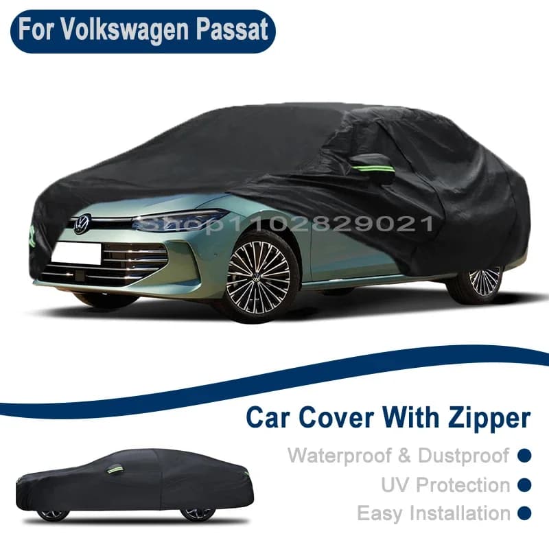 Telo Copriauto Completo per Volkswagen Passat - Copertura Universale per Esterni con Cerniera Laterale, Impermeabile e Antipolvere