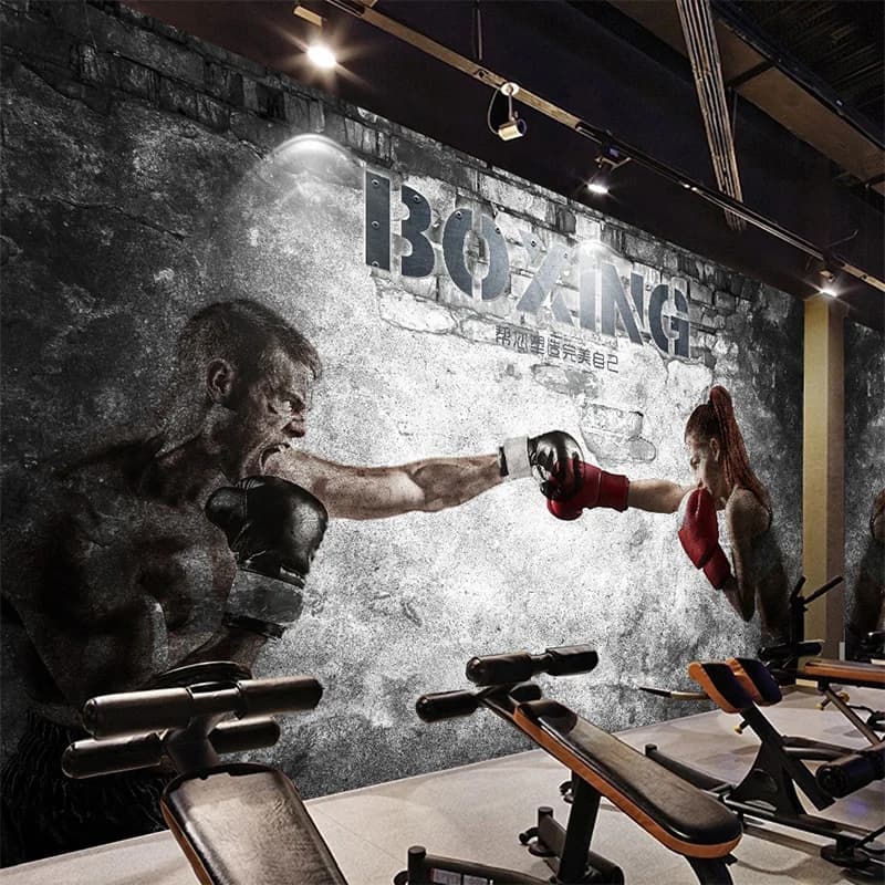 Su misura di Qualsiasi Dimensione Murale Carta Da Parati 3D Astratta Gym Boxe Bellezza Guy Carta Da Parati Divano del Soggiorno TV Arredamento Per La Casa Murale Impermeabile