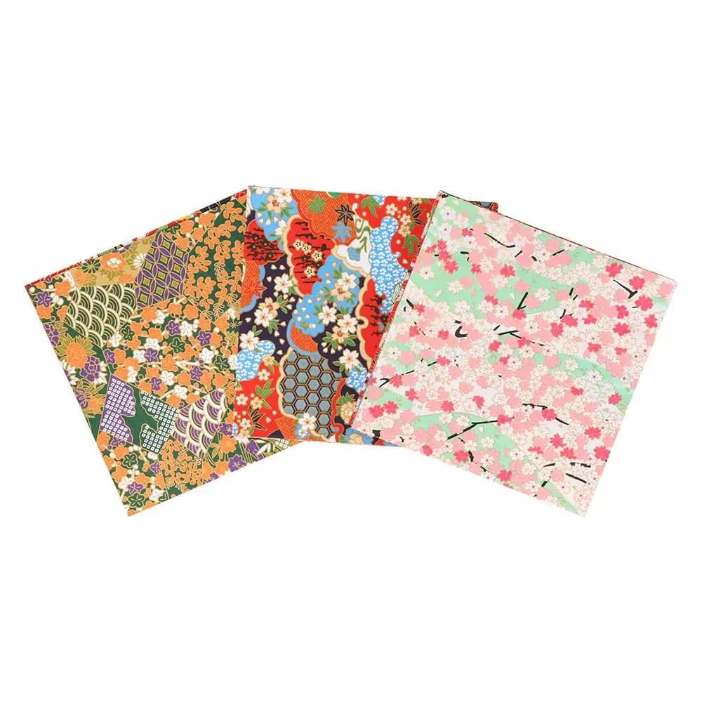 Gold Lines Japanese Style Crane Decorative Flower DIY Scrapbook Decor Handmade Origami Craft Paper