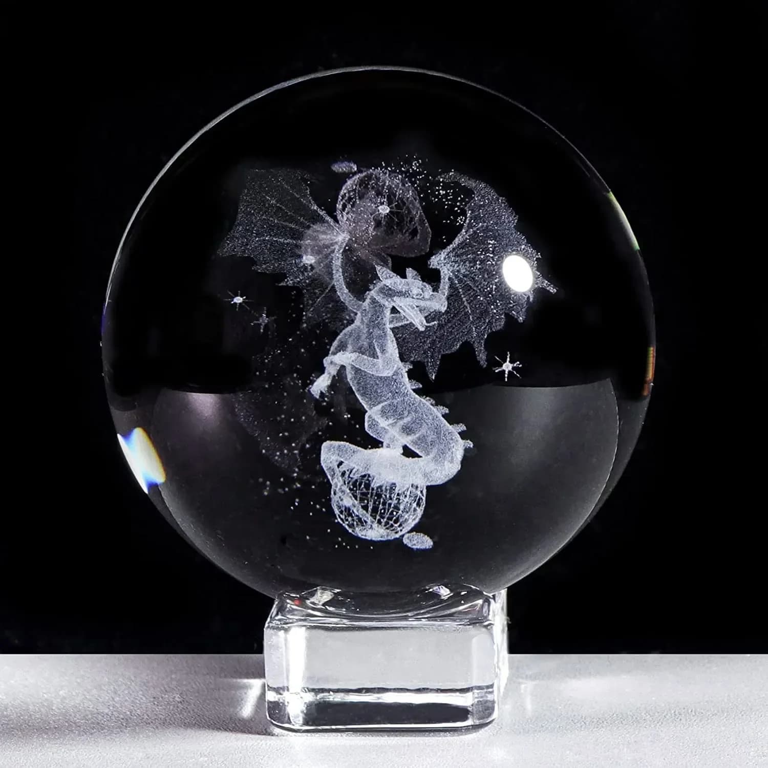 Laser Engraved Crystal Ball with Earth 60 mm diameter Many designs Dragon Cat Galasia Globo Glass Ball Astronomy Gift Home Decoration