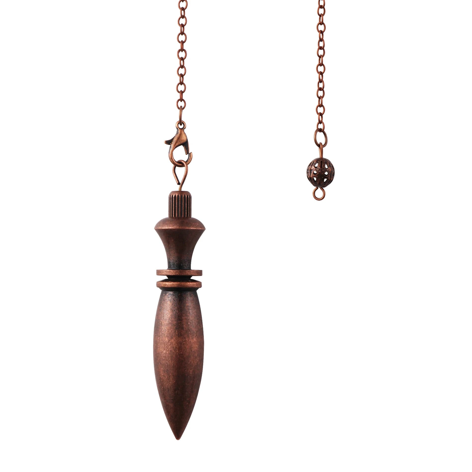 Collana con pendolo in rame vintage, gioielli spirituali da strega per donne e uomini, accessori per gioielli regalo con pendolo per divinazione curativa