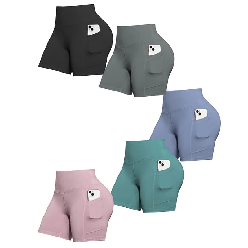 Women's Shorts in Solid Color With Pockets Cycling Collant For Rising Buttons Outdoor Jogging Shorts Fashion Streetwear