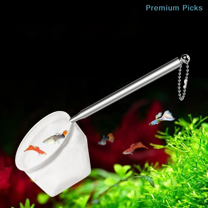 1PC Stainless Steel Retractable Small Shrimp Fishing Nets Fish Accessories For Fish Tank Cleaner Tool Aquarium Fish Fishing Net