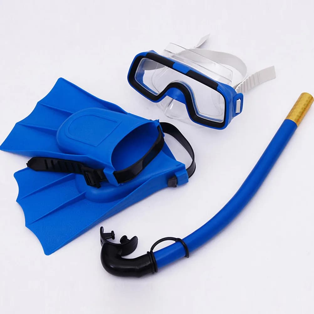 Set Snorkeling 3 Pezzi: Maschera, Boccaglio e Pinne Ergonomiche Antiscivolo per Adulti