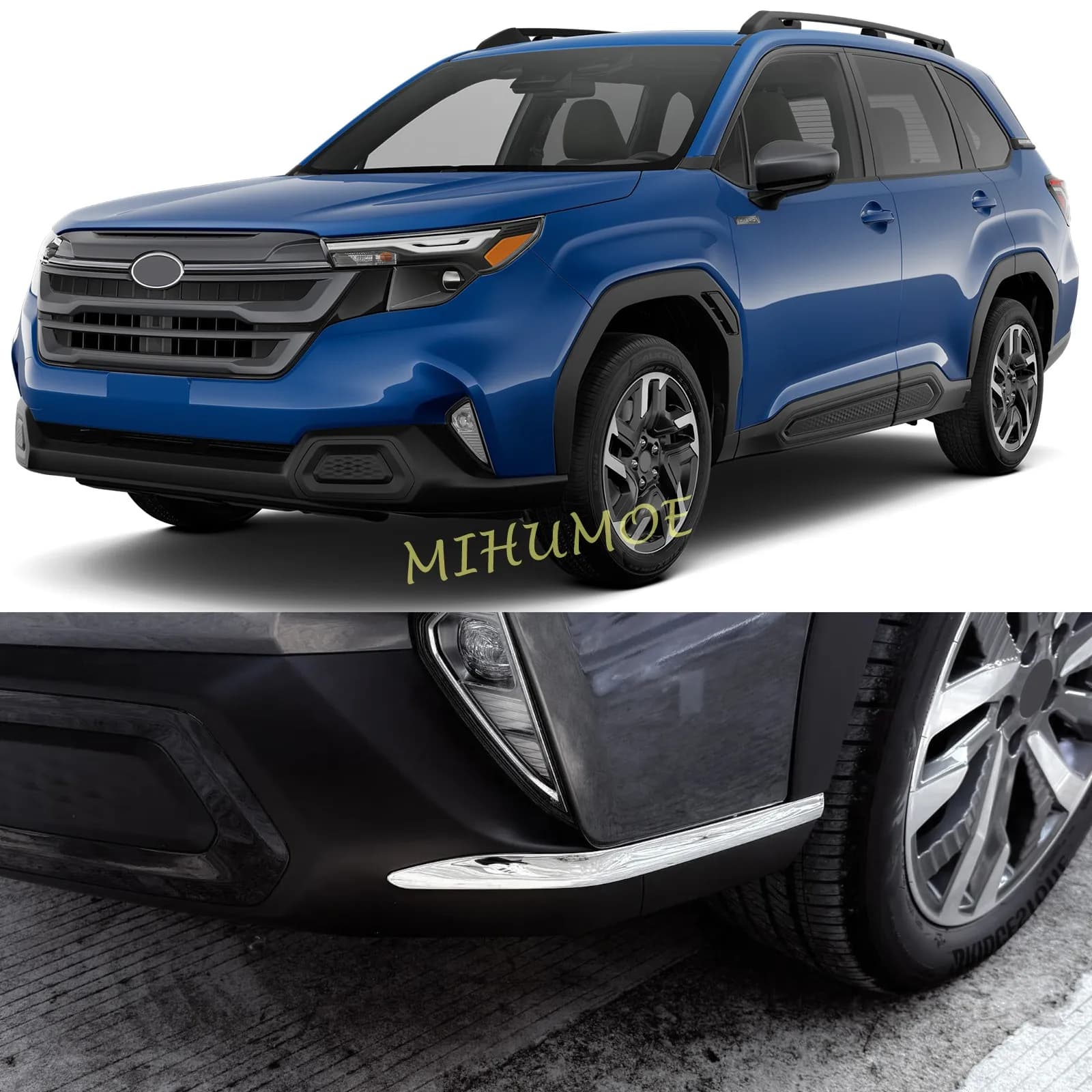 Front bumper Angle protection Stickers for Subaru Forester 2025 2026 Stainless steel decoration Strip Car accessories