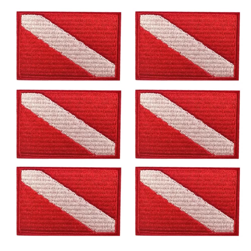 12/6PC Scuba Diving Flag Patch Stinctive Backpack Embroidery Iron Embroidery On vest Cap bag Toppe and stems for Snorkeling Swimming
