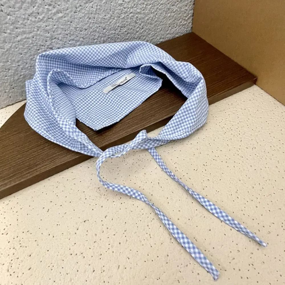 Red Hair Scarf Bohemia Bandana Soft Wrap Blue Triangle Hair Band Strap Adjustable Pastoral Style Lattice Headband Women