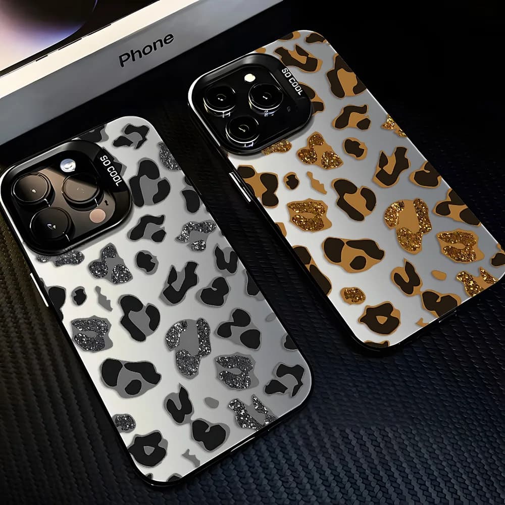 Shiny colorful leopard print Phone Case for Xiaomi Redmi Note 8 9 9S 10 11 12 13 14 15 Pro Plus 4G 5G Anti Fall Matte Back Cover