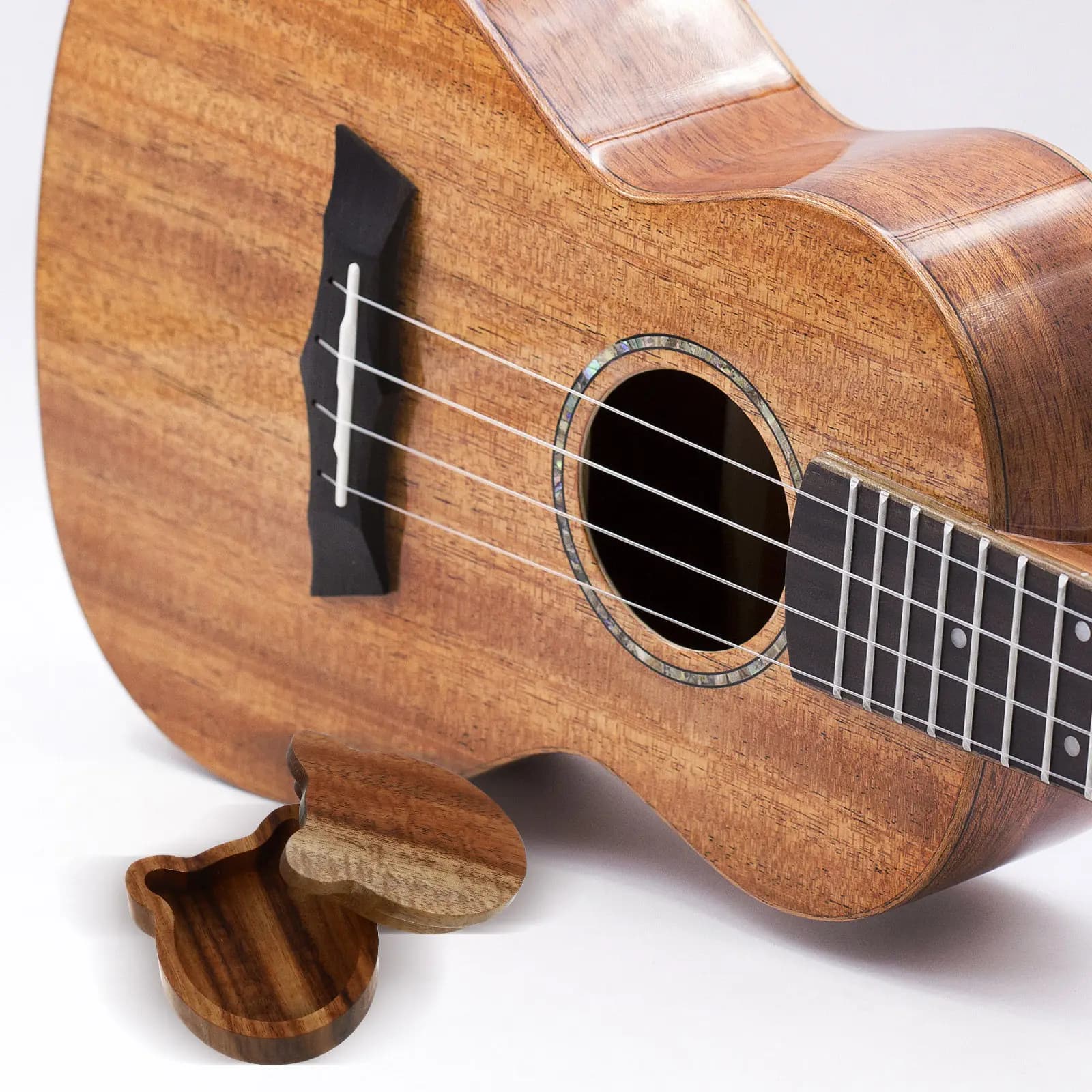 Wooden Guitar Storage Organizer Natural Wood Grain Portable Pick Holder Creative Design for Guitar Parts