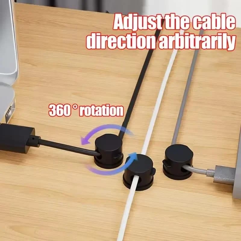 Supporto per organizer per cavi con clip magnetica per cavo con rotazione a 360 gradi Gestione del custode per cavi adesivi Avvolgitore per linea di ricarica USB per l'home office