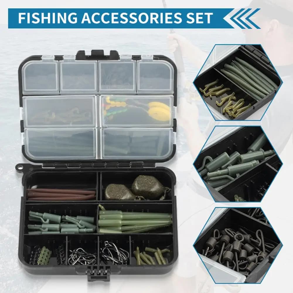 Small fishing equipment box Portable housing Hooks Artificial baits Storage box Containers for storing lilies Masks Rain Hooks, 10 compartments
