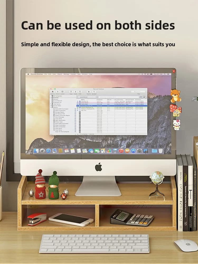 White Monitor Raised Support, Desk Organizer, Tasting Racket, Monitor Rack Simple Style Without Drilling