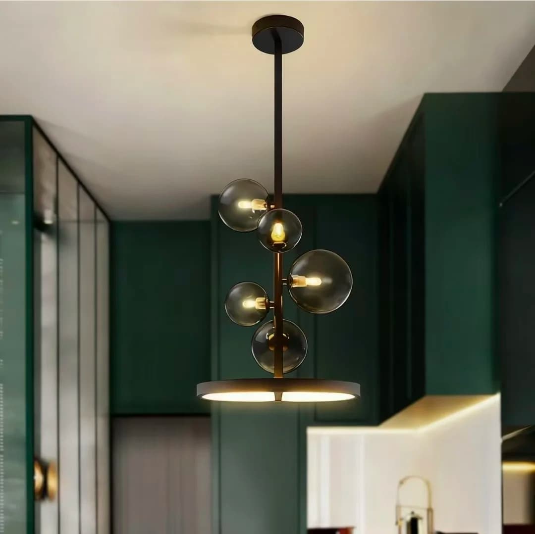Lampadario in vetro di arte moderna Illuminazione personalizzata creativa per ristorante Camera da letto Bar Lampada per decorazioni per la casa nordica