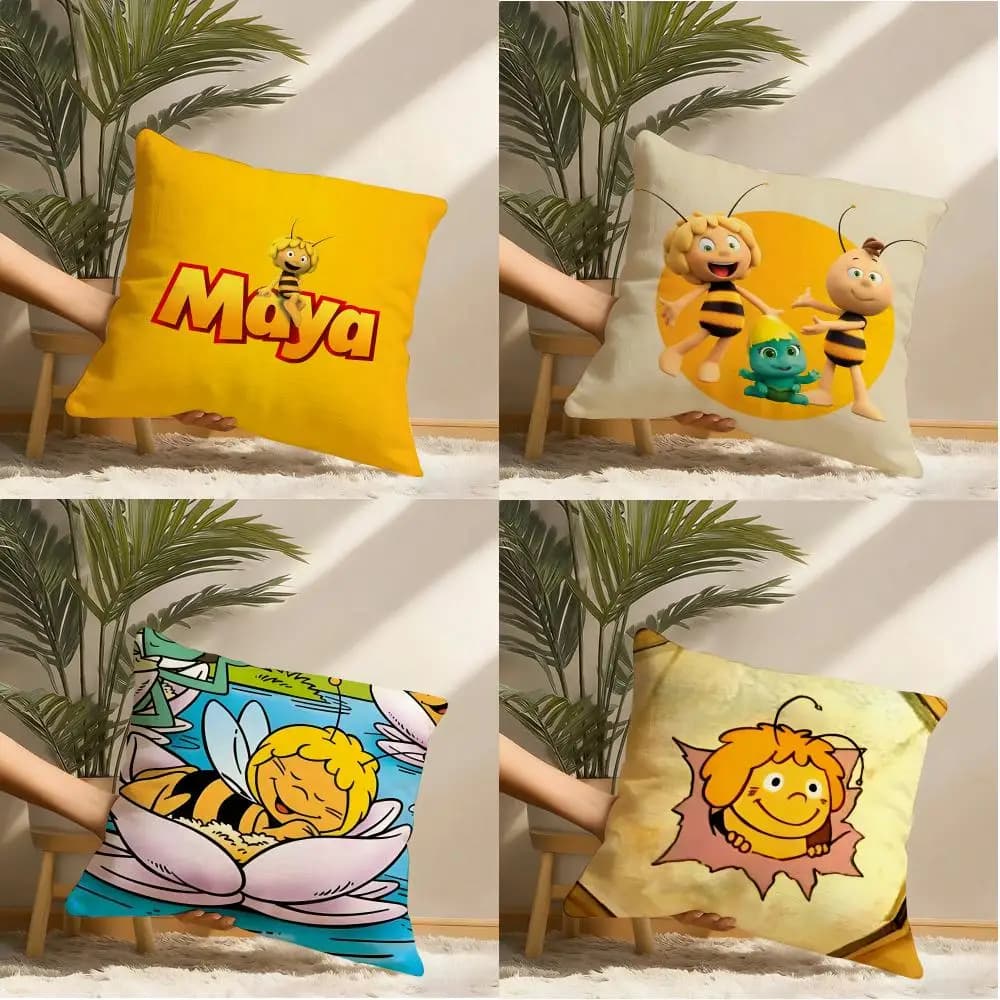 M-maya The Bee Federa per cuscino carina, stampata su entrambi i lati, cuscino per divano, cuscino per testiera della camera da letto