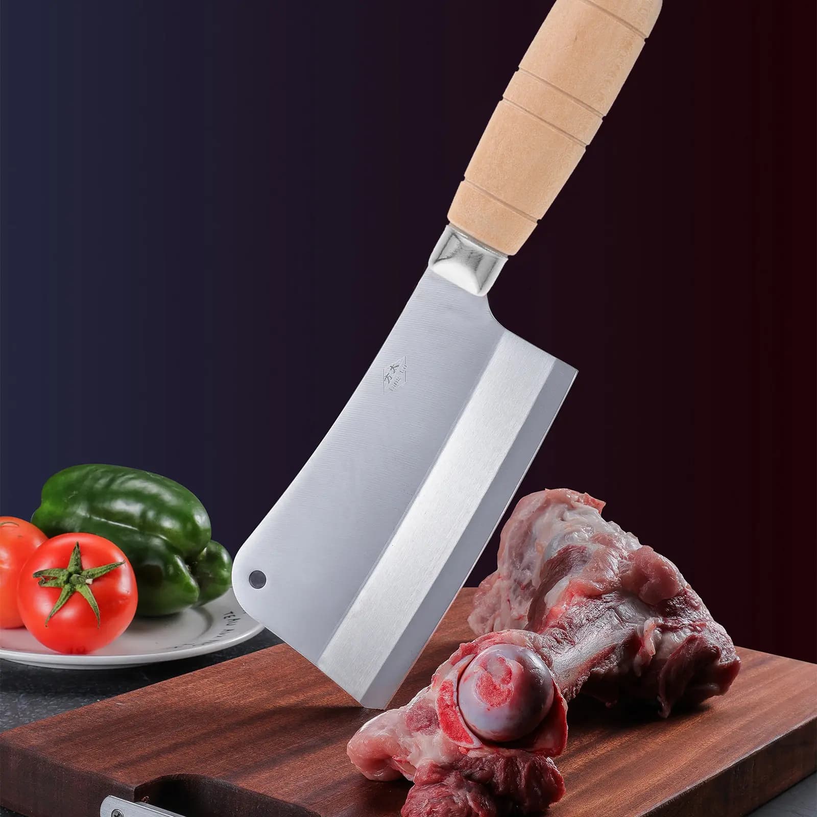 2 set di manici di ricambio per coltelli da cucina in legno massello, impugnatura antiscivolo, comoda e robusta, per uso quotidiano