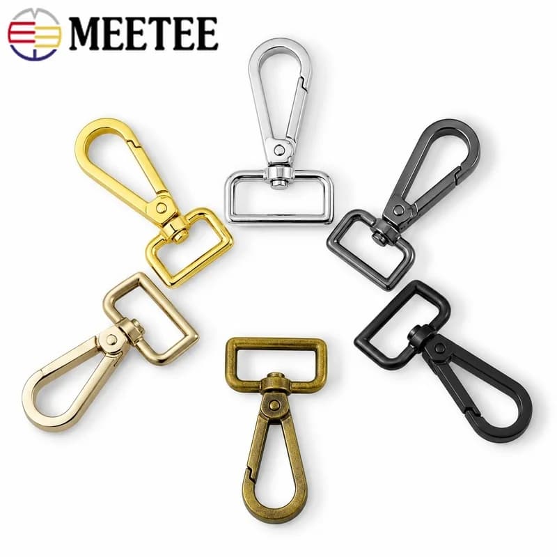 5/10/20Pcs Meetee 25mm Metal Swivel Snap Hook Lobster Carabiner Clasp for Bag Belt Strap Dog Collar Keychain DIY Accessories Kit