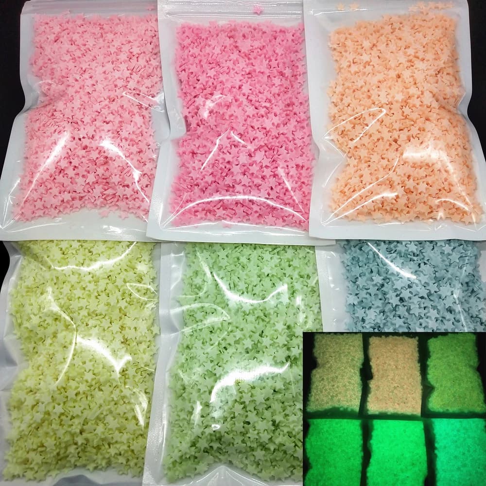 Stelle luminose argille polimeriche fluorescenti per artigianato fai-da-te forniture di riempimento di melma di plastica materiale di lavoro manuale fai-da-te incandescente al buio
