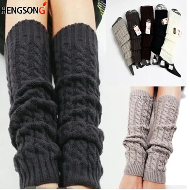 Autunno Inverno Nuove donne Scaldamuscoli Kapron Canapa Ragazze Pile Heap Calzini Sport Sicurezza femminile Fiori Ginocchiera Scaldamuscoli