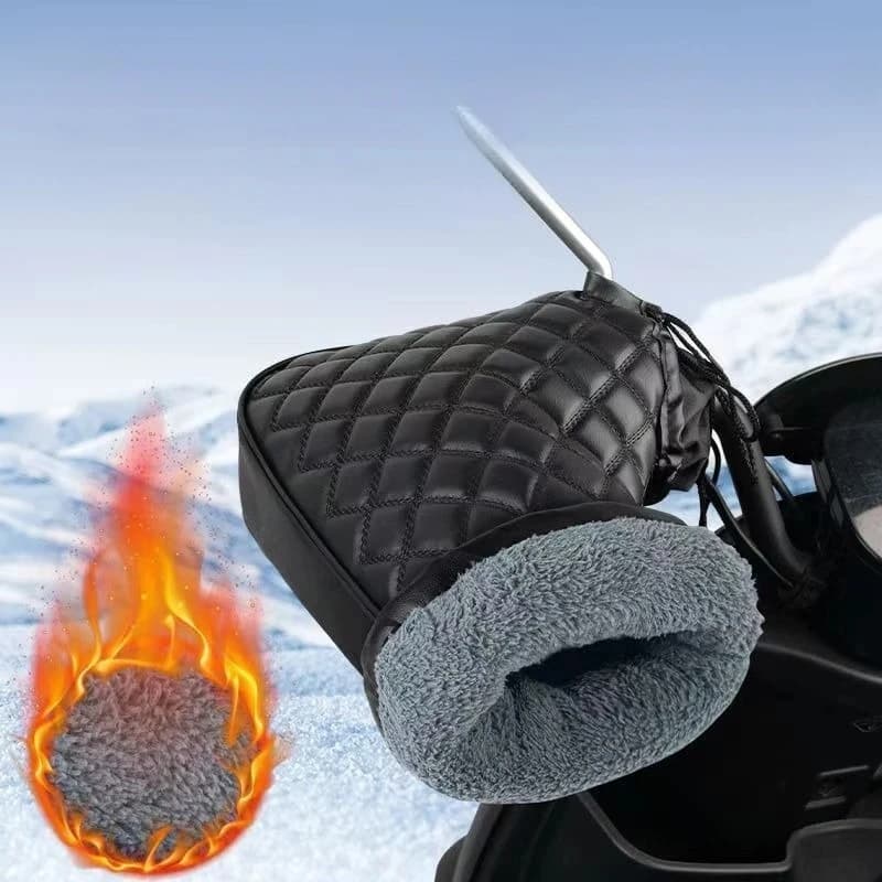 1 paio di coprimanubrio per moto antivento, guanti invernali caldi per scooter elettrici, impermeabili con fodera in cotone spesso