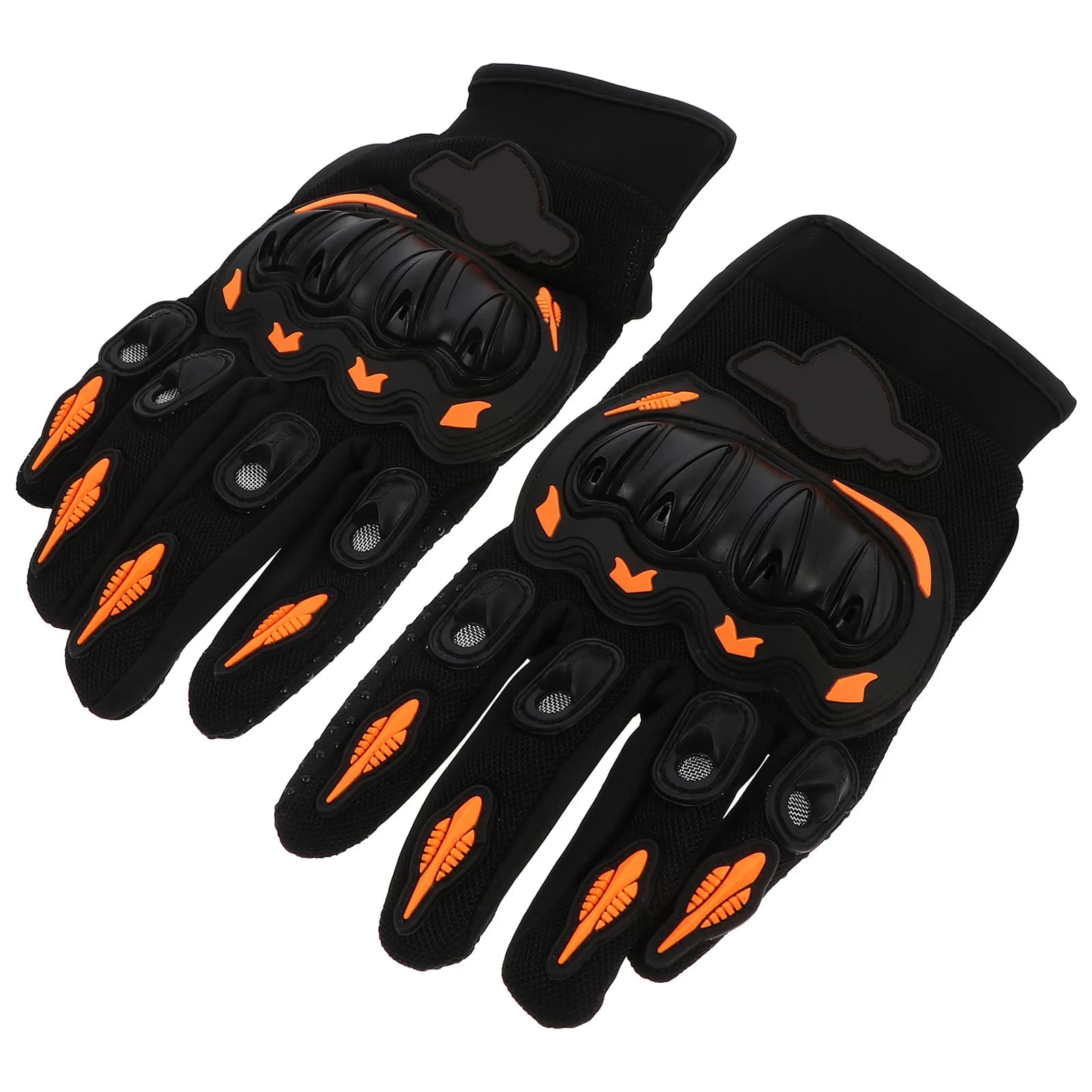 Guanti da equitazione Moto Maglia traspirante Dita arancioni Ciclismo Arrampicata Sport Guanti da esterno antivento Calore