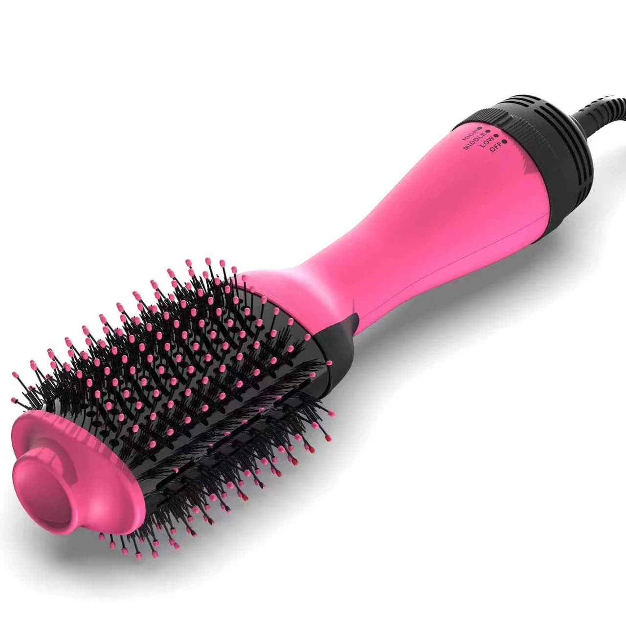 Professional brush for hair dryer in one step per salon with vent of the single airflow and ionic hairdryer to negative ions