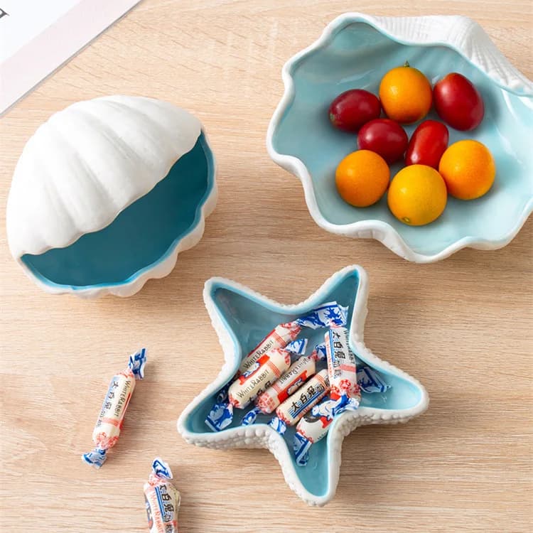 Vassoio in ceramica per organismo marino marino per riporre conchiglie, decorazioni per la casa, scatole per gioielli e chiavi, decorazioni per la camera, regali di Natale ​