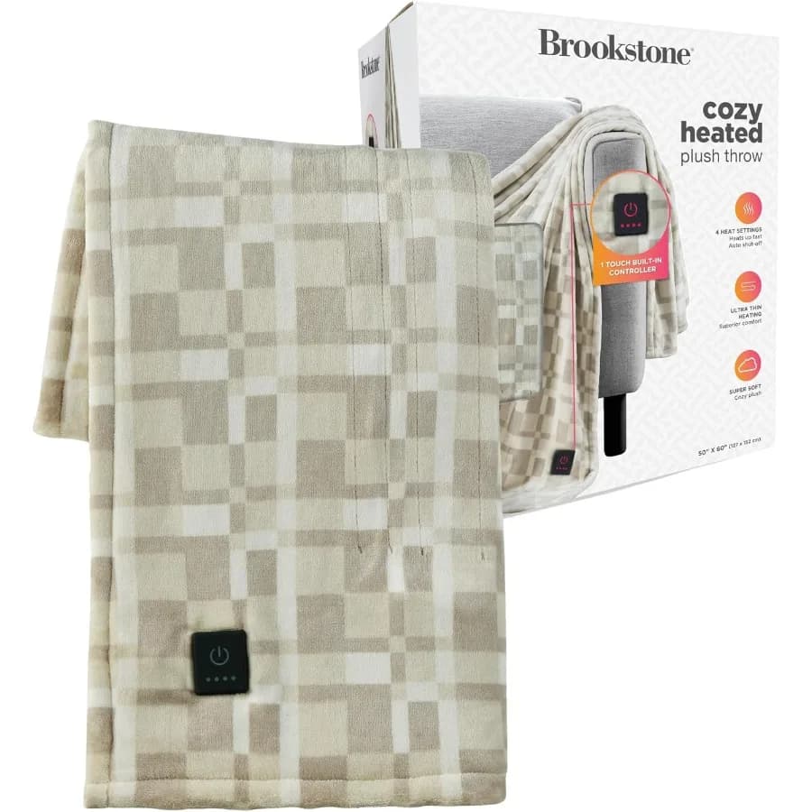 Coperta riscaldata - Coperte termiche elettriche - Coperta riscaldata in pelliccia sintetica - 4 impostazioni di calore Spegnimento automatico 4 ore 100% poliestere