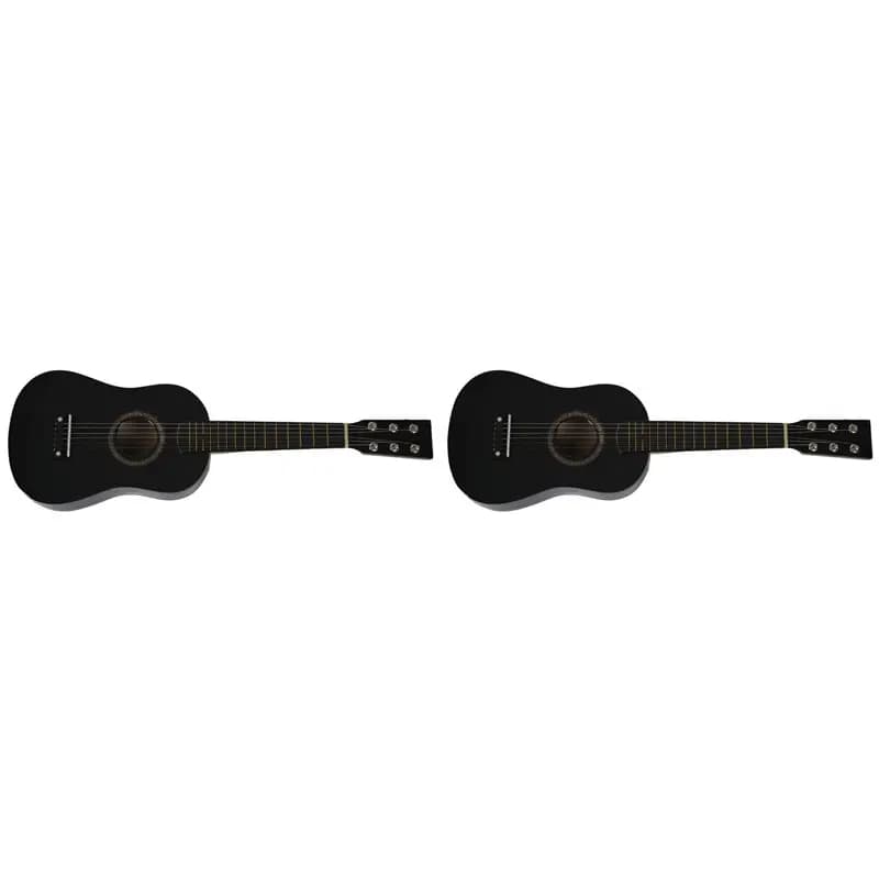 【TRAVEL ESSENTIAL】2X IRIN Mini 23 Inch Basswood 12 Frets 6 String Acoustic Guitar With Pick And Strings For Kids / Beginners(Bla