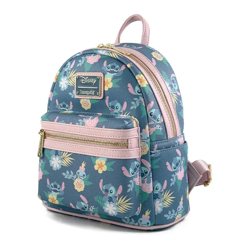Loungefly Dsn All Over Print Womens Double Strap Shoulder Bag Purse Mini Backpack Wallet Womens Cosplay Crossbody Bag