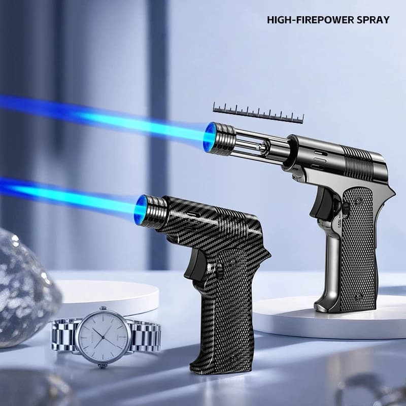 Ugello retrattile ad alta temperatura Pistola per saldatura Accendino antivento Fiamma blu Torcia butano Gonfiaggio Interruttore di blocco di sicurezza Accendino