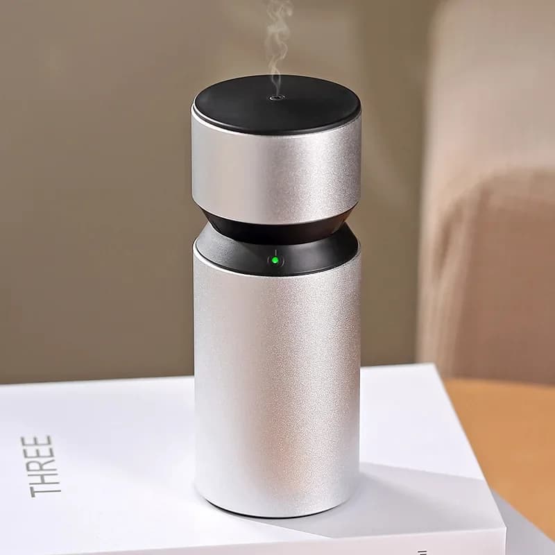 Diffusore di oli essenziali senza acqua Diffusore di fragranze per ambienti in lega di alluminio Odore elettrico in vetro per diffusore per auto domestica