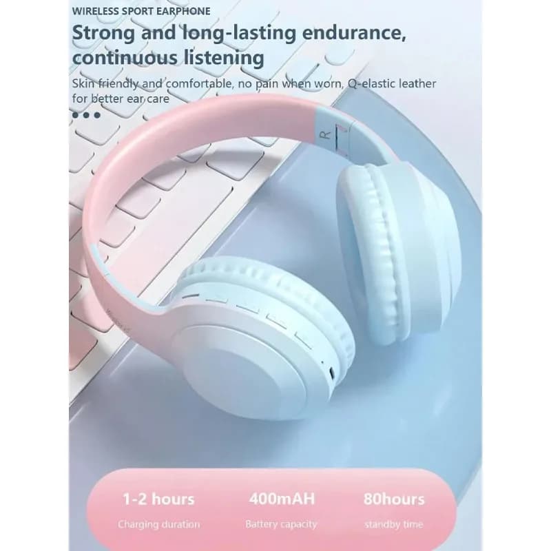 NEW wireless headphones, wireless headphones with long-lasting noise cancellation, foldable and low latency
