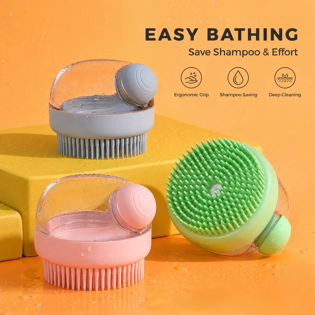 Pet Bath Brush Glove, Cat Massage Hair Remover Comb,Dog Grooming Brush Teddy Bichon Detangling & Floating Hair Cleaning Supplies