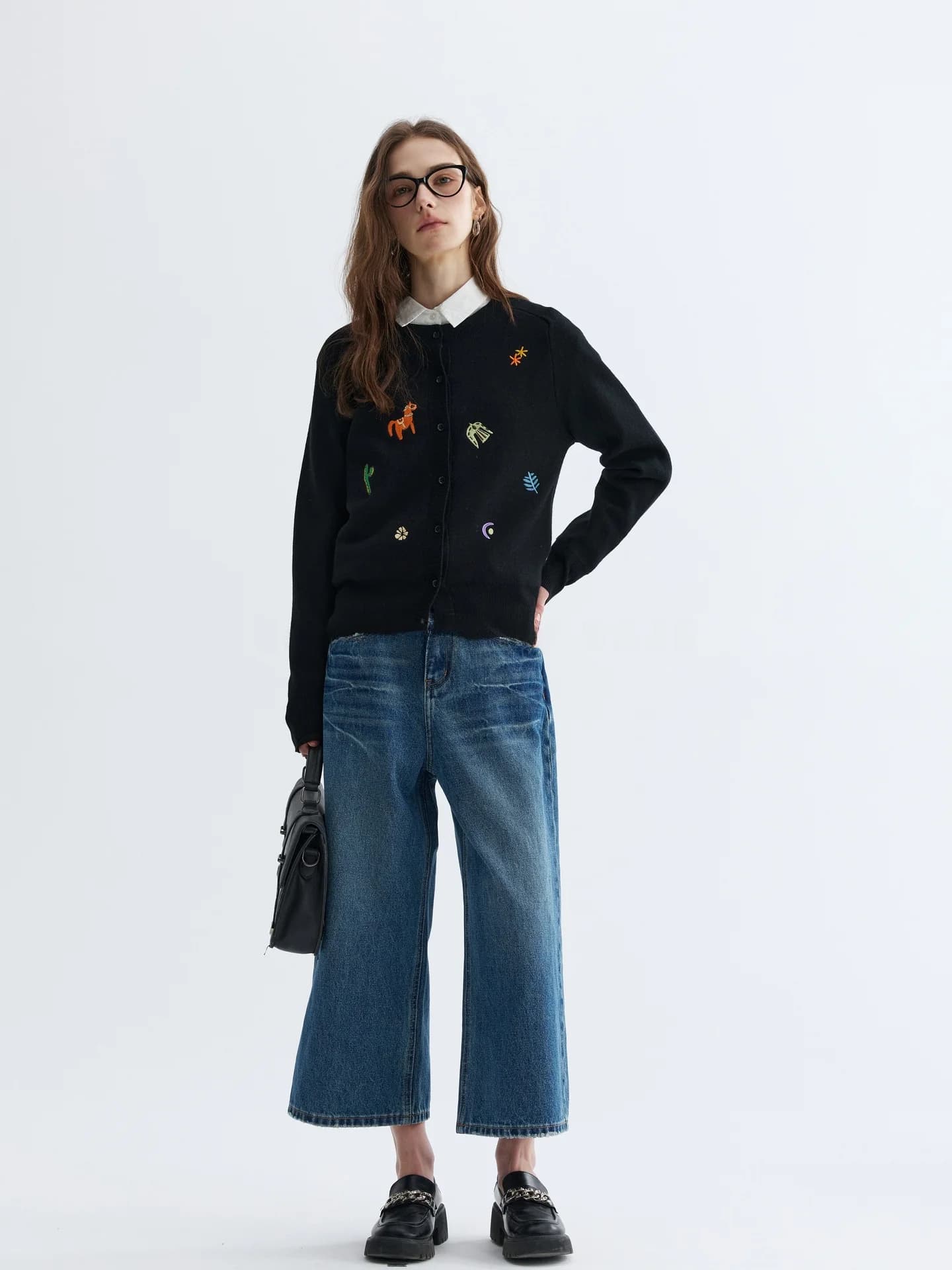 VAJE Women's Knitted Cardigan Top Jeans Three-Piece Set Spring Fashion Light Maturity Casual Wear Comfortable Breathable Long...