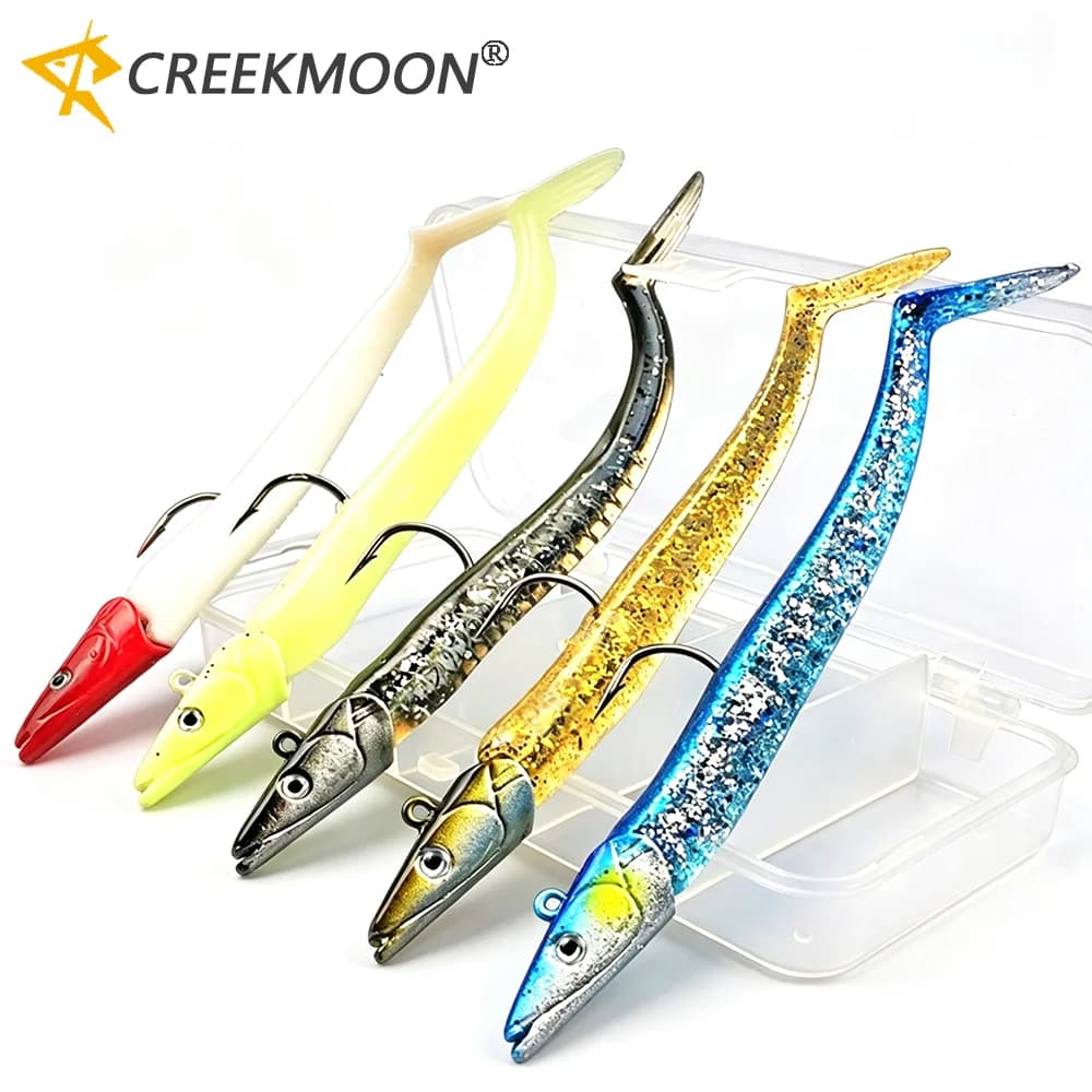 5pcs/box Soft Fishing Lure 10g/22g Wobblers Artificial Bait Sinking Jig Head Hook Baits Set for Bass Pike with Spoon Tackle Kit