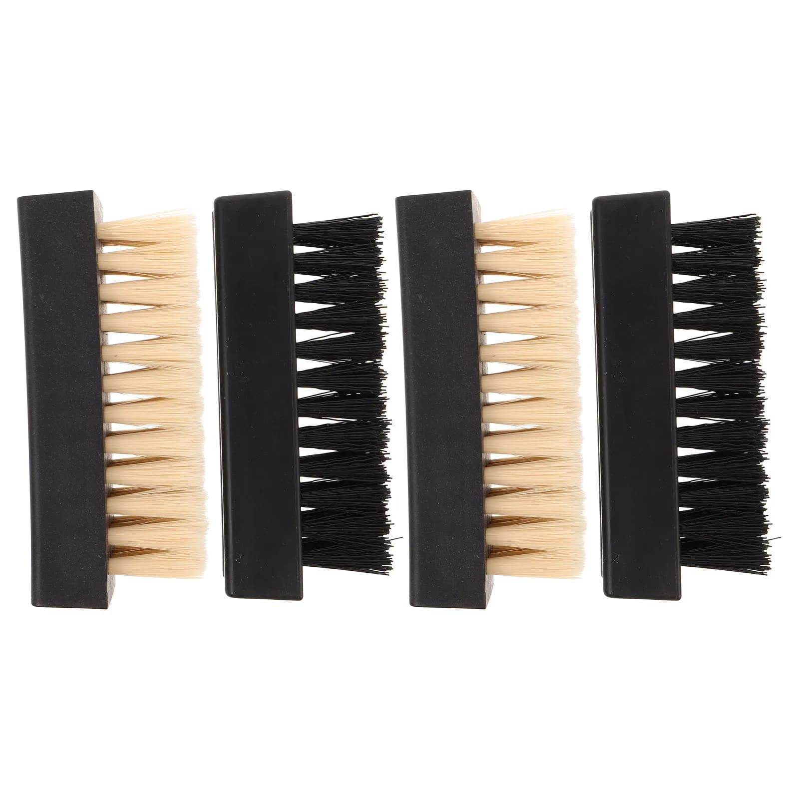 Set di 4 Spazzole per Scarpe in Crine di Cavallo, Strumento di Pulizia Multifunzionale per Sneakers, Stivali, Camoscio, Tacchi Alti, Kit Applicatore