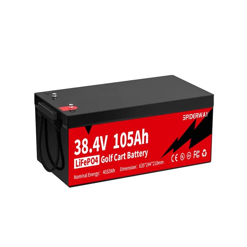 Batteria al litio LiFePO4 per carrello da golf rossa 36V 105Ah con caricabatterie rapido 36V 25A per EZGO TXT