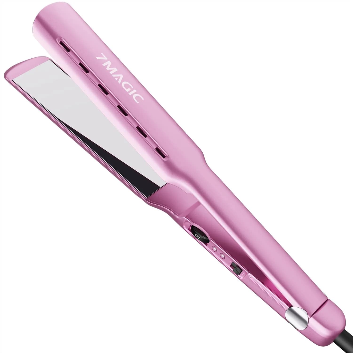Piastra per Capelli Larga in Nano Titanio da 1.7 Pollici per Capelli Spessi, Riscaldamento Rapido MCH in 15s, Styling da Bagnato a Asciutto, Doppia Tensione