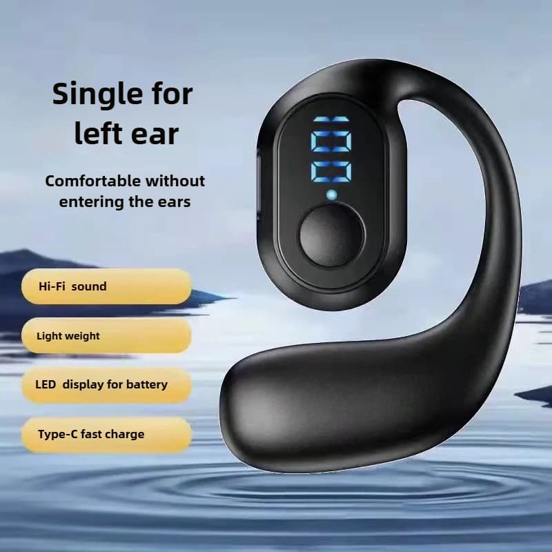New battery display Bluetooth Phonecall ultra-transparent Bluetooth earphones single ear wireless ear ear earphones for racing Super audio headset