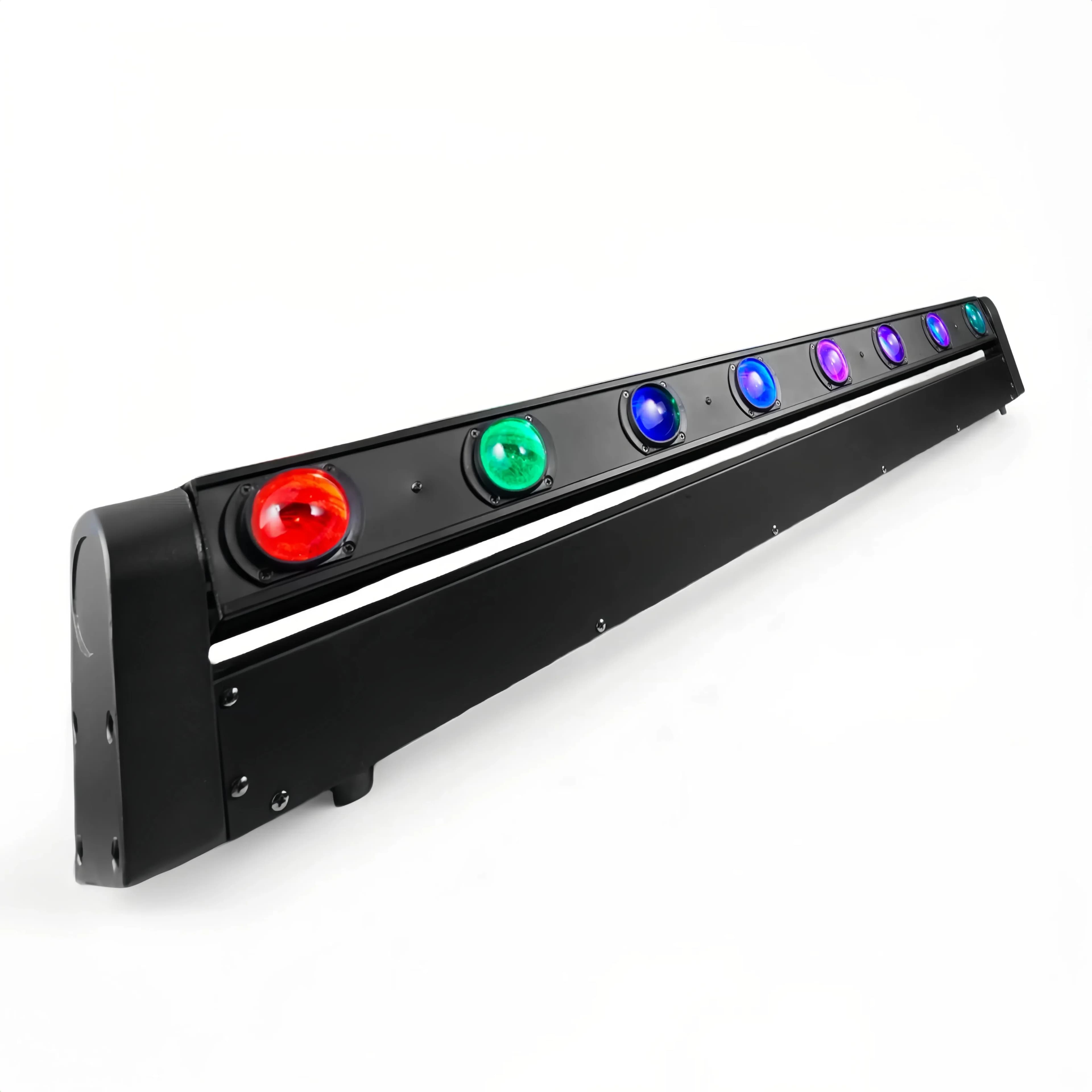 8x12W Illuminazione a testa mobile 4in1 RGBW LED Beam Wash DMX512 per DJ Disco Wedding Party Night Club Stage Light