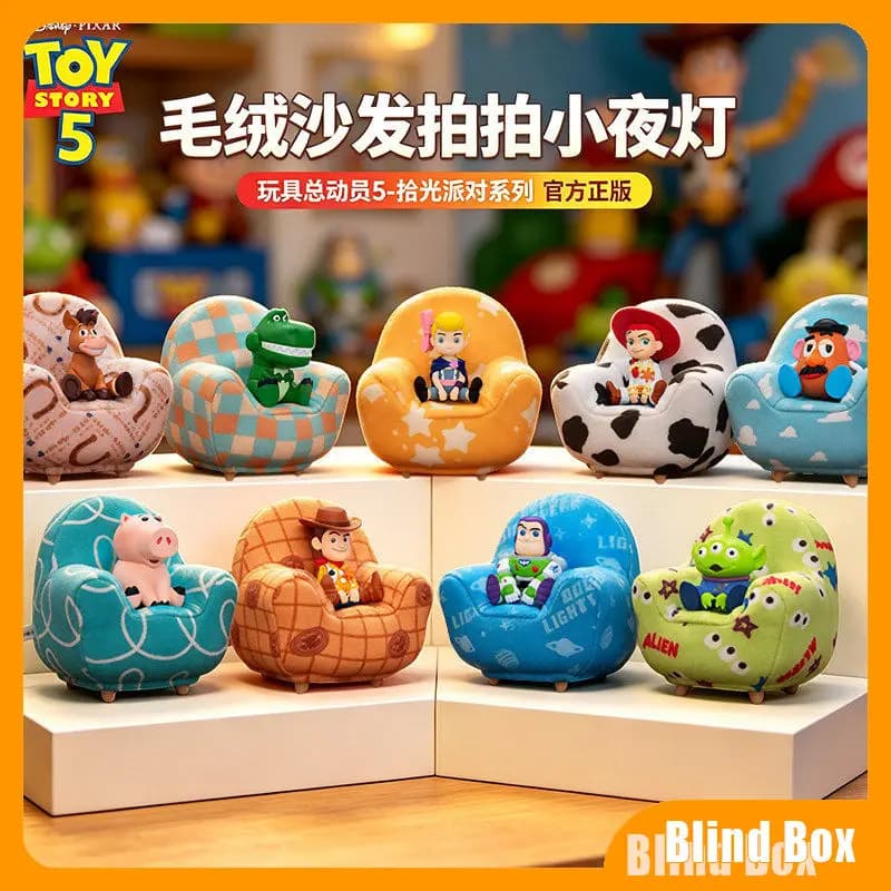 In Stock Toy Story 5 Fur-Covered Sofa Lamp Blind Box Woody Buzz Lightyear Merchandise Figure Ornament Doll Desktop Model Gifts